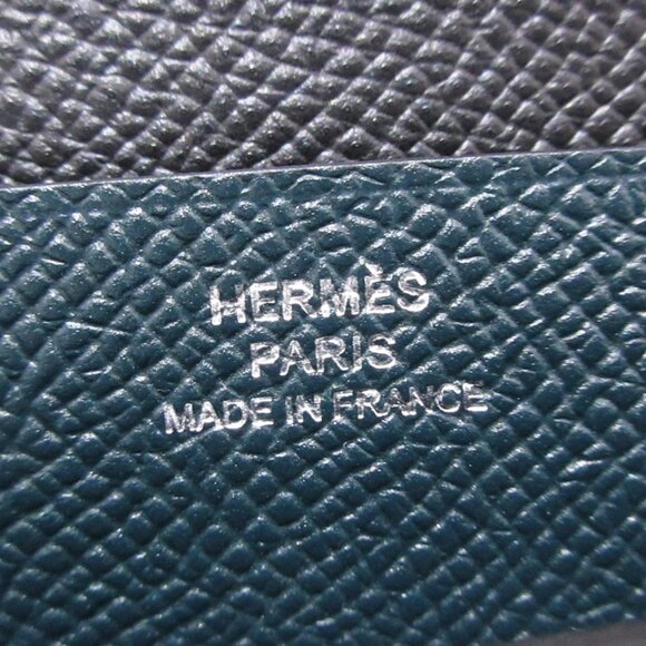 HERMES MC2 Fleming - Blue Indigo Black Vert Cypres D Bill Holder 742-071025 - Picture 10 of 11